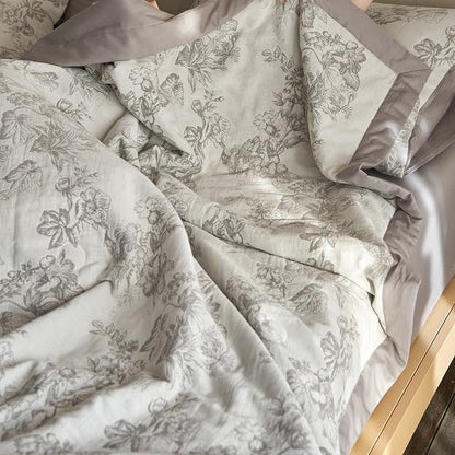 Linge de lit en gaze double épaisseur à motif floral