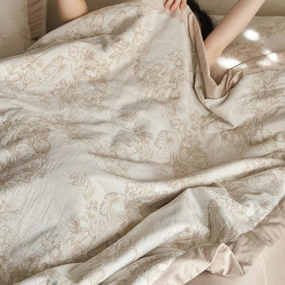 Linge de lit en gaze double épaisseur à motif floral