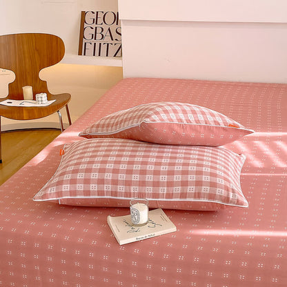 Couette réversible en gaze de coton à carreaux