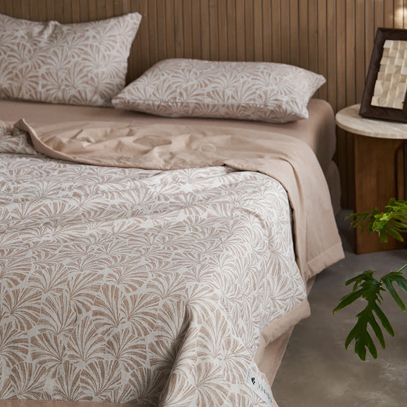 Linge de lit jacquard trois couches en gaze de coton