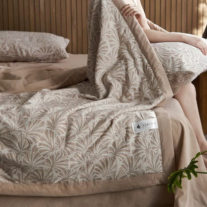 Linge de lit jacquard trois couches en gaze de coton