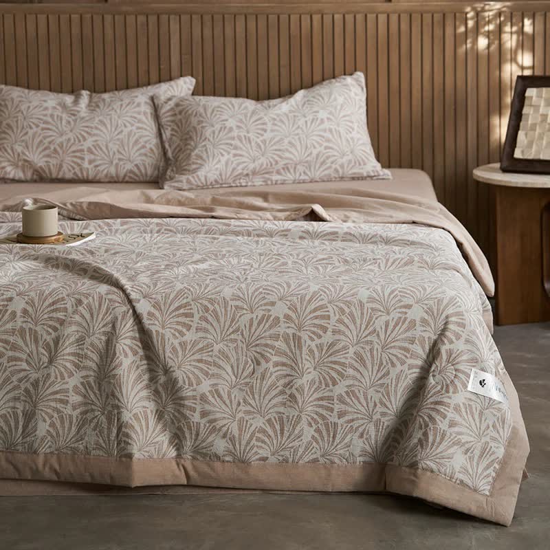 Linge de lit jacquard trois couches en gaze de coton