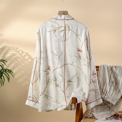 Ensemble pyjama en satin respirant à manches longues