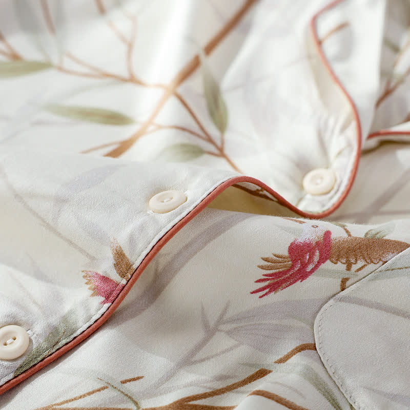 Ensemble pyjama en satin respirant à manches longues