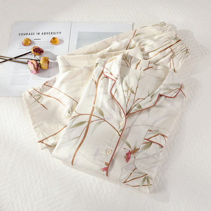 Ensemble pyjama en satin respirant à manches longues