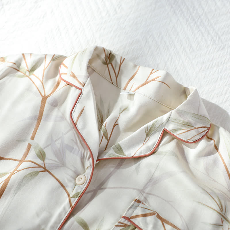 Ensemble pyjama en satin respirant à manches longues