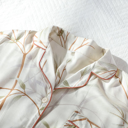 Ensemble pyjama en satin respirant à manches longues