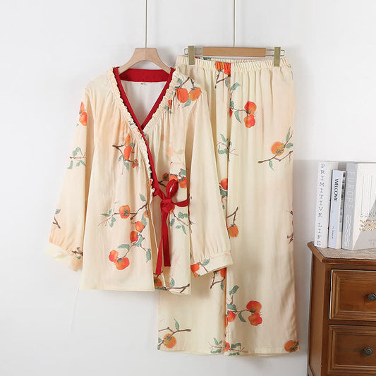 Ensemble pyjama en fibre de bambou et kaki