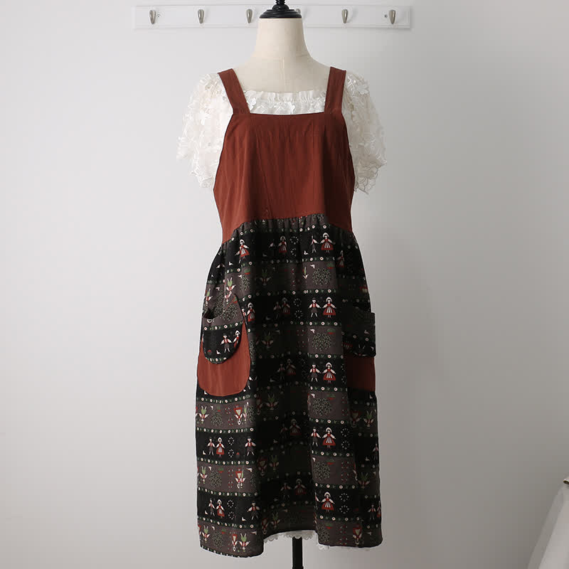 Tablier en coton à motif vintage pour la maison et la cuisine