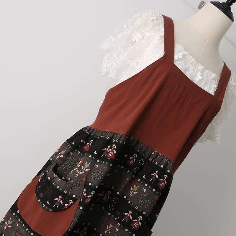 Tablier en coton à motif vintage pour la maison et la cuisine