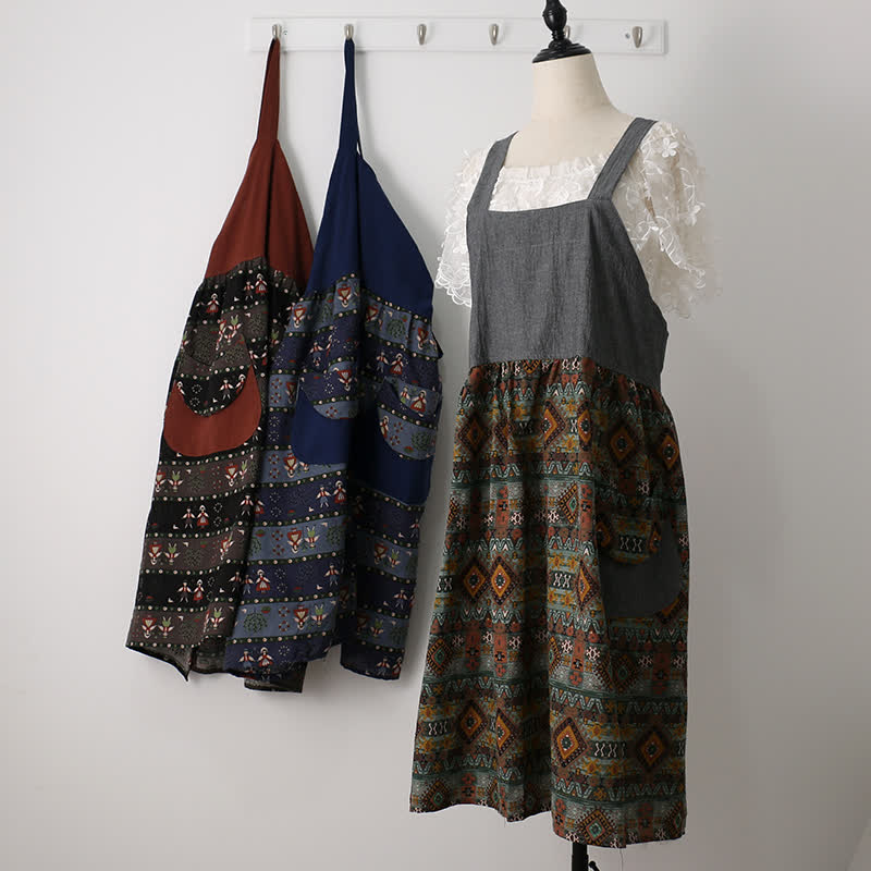 Tablier en coton à motif vintage pour la maison et la cuisine