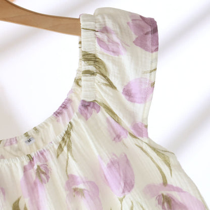 Ensemble pyjama en gaze de coton respirant « Tulipe rurale »