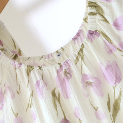 Ensemble pyjama en gaze de coton respirant « Tulipe rurale »