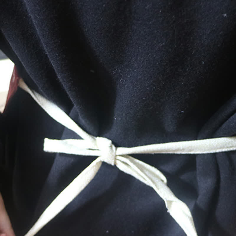 Tablier vintage en coton et lin avec motif marguerite