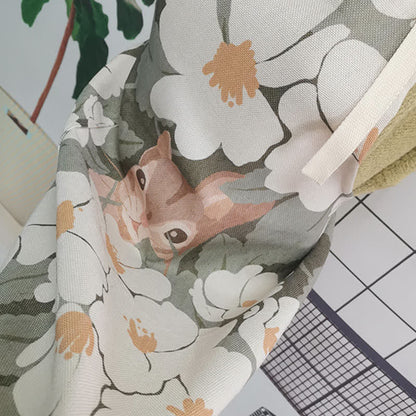Tablier vintage en coton et lin avec motif marguerite