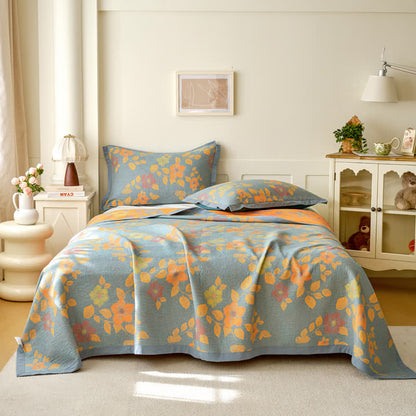 Couette en gaze de coton teint en fil avec motif floral « Refresh »