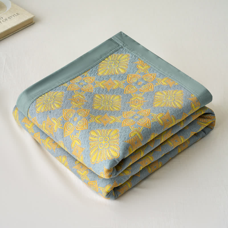 Couette rétro en gaze de coton teinte en fil de style jacquard