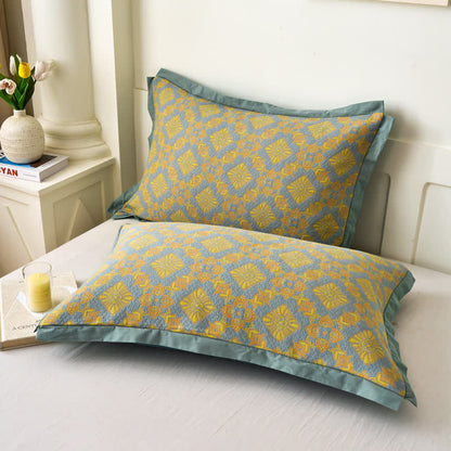 Couette rétro en gaze de coton teinte en fil de style jacquard