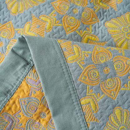 Couette rétro en gaze de coton teinte en fil de style jacquard