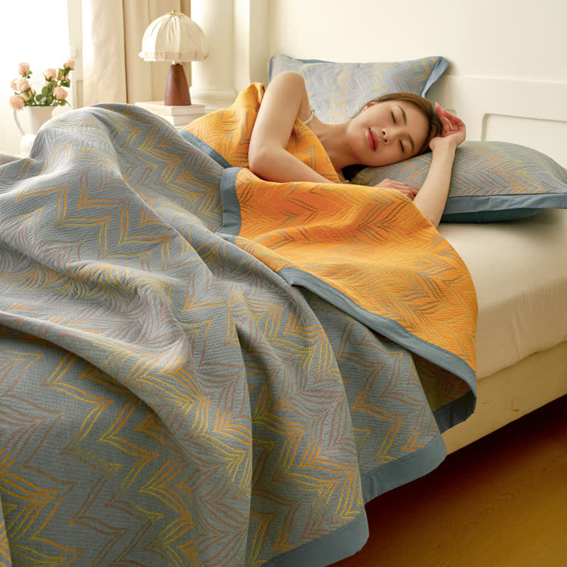 Couette respirante en gaze de coton jacquard teint en fil