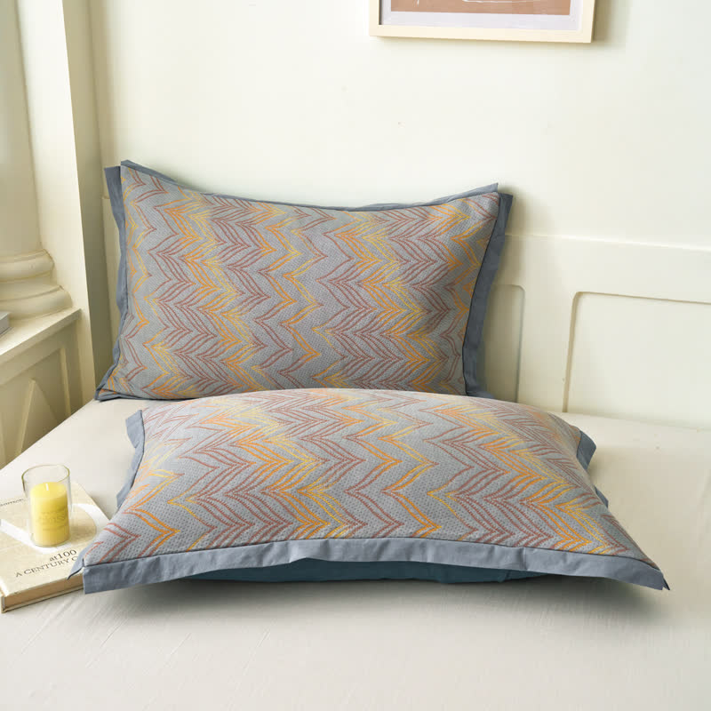 Couette respirante en gaze de coton jacquard teint en fil