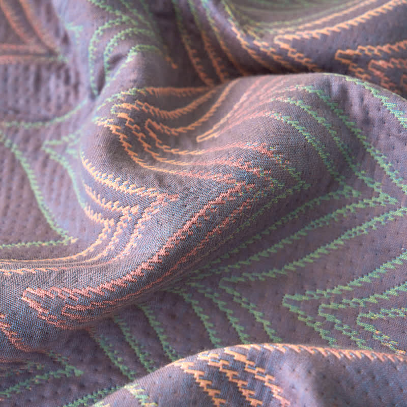 Couette respirante en gaze de coton jacquard teint en fil