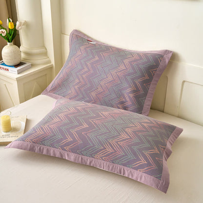 Couette respirante en gaze de coton jacquard teint en fil