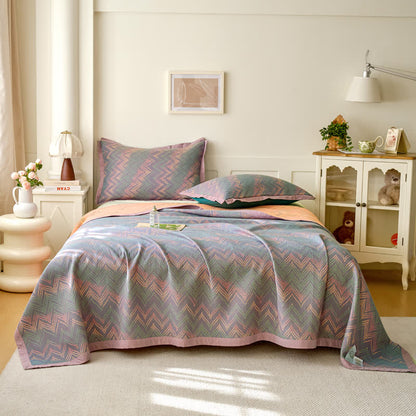 Couette respirante en gaze de coton jacquard teint en fil