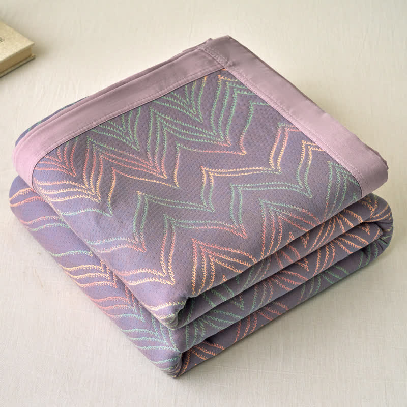 Couette respirante en gaze de coton jacquard teint en fil