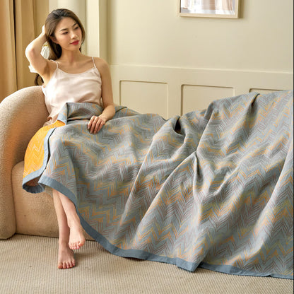 Couette respirante en gaze de coton jacquard teint en fil