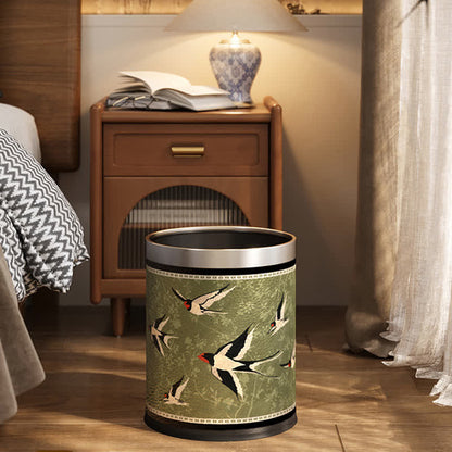 Poubelle rurale et durable en acier inoxydable et cuir