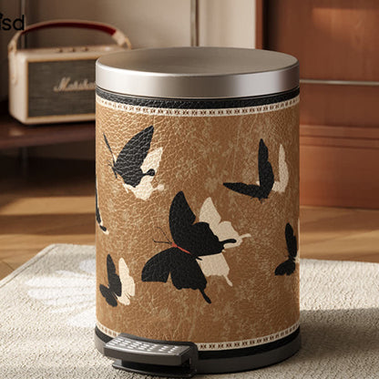 Poubelle rurale et durable en acier inoxydable et cuir