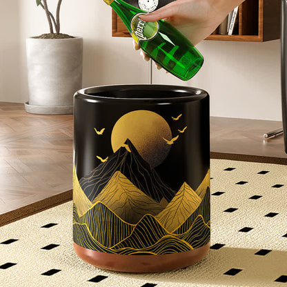 Poubelle décorative à double barillet « Soleil Levant »