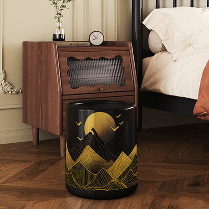 Poubelle décorative à double barillet « Soleil Levant »