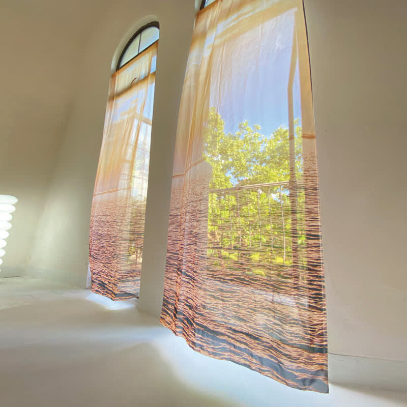 Rideau en mousseline transparente « Orange Lake »