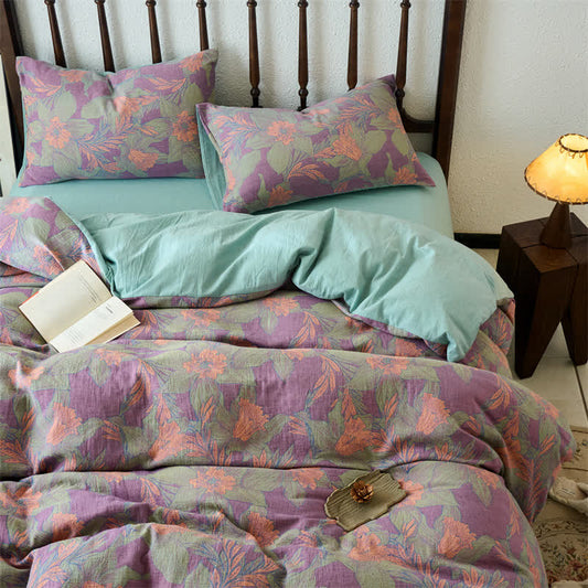 Ensemble de draps en gaze de coton double épaisseur (4 pièces)