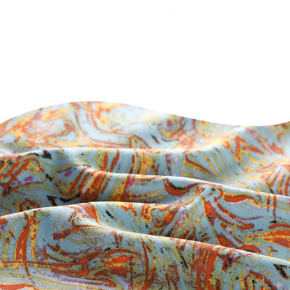 Ensemble de vêtements de détente orange et rouge avec imprimé à manches longues