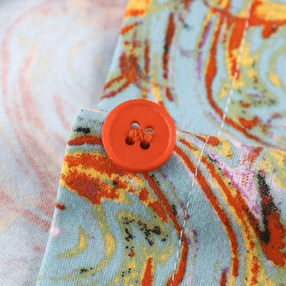 Ensemble de vêtements de détente orange et rouge avec imprimé à manches longues