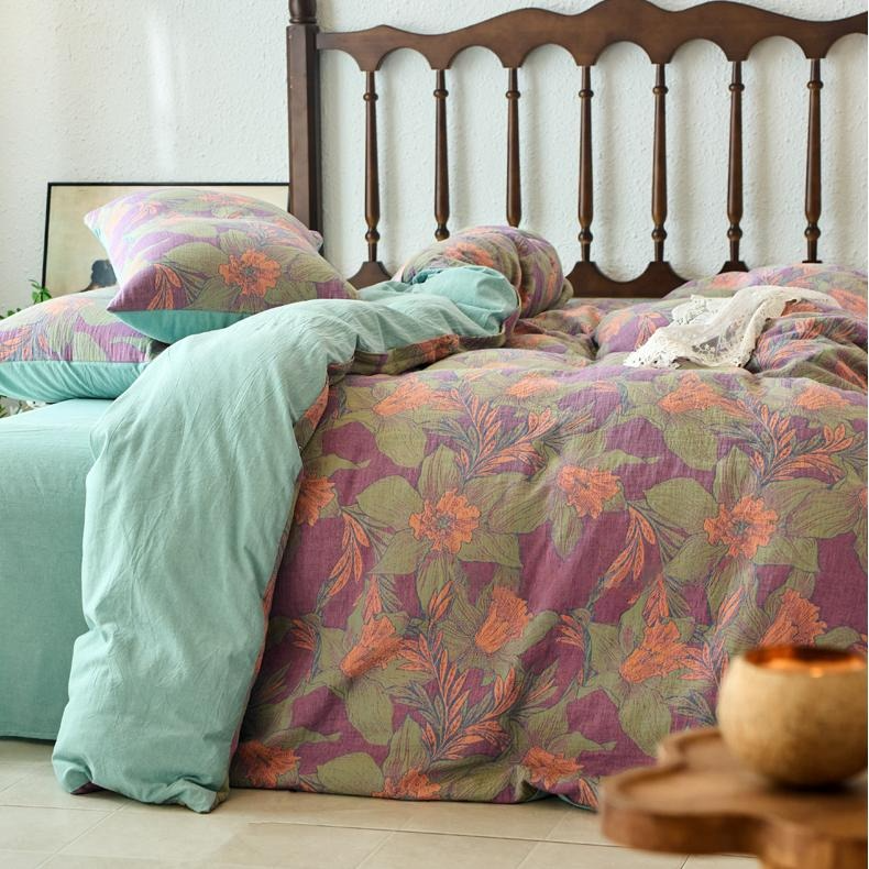 Ensemble de draps en gaze de coton double épaisseur (4 pièces)