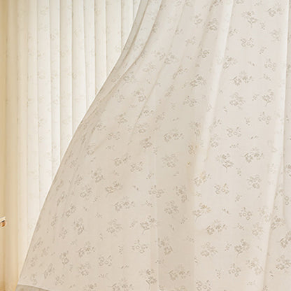 Rideau transparent en jacquard français à motif floral