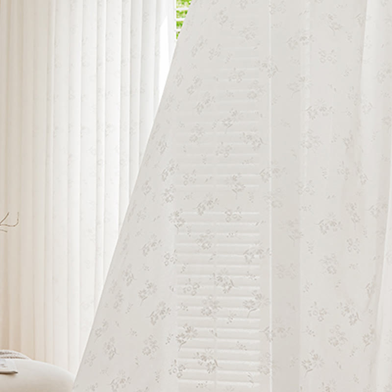 Rideau transparent en jacquard français à motif floral
