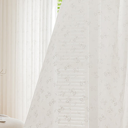 Rideau transparent en jacquard français à motif floral