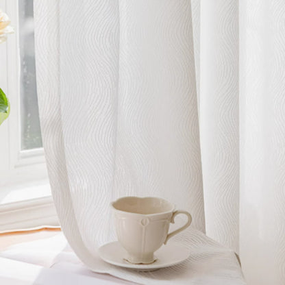 Rideau transparent en jacquard français à motif floral