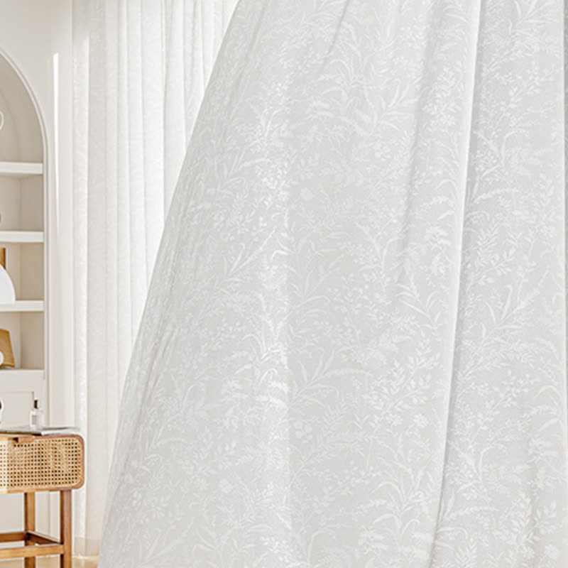 Rideau transparent en jacquard français à motif floral