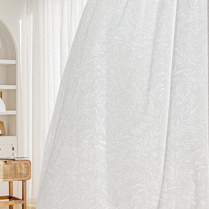 Rideau transparent en jacquard français à motif floral