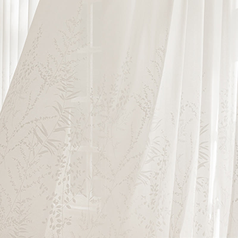 Rideau transparent en jacquard français à motif floral