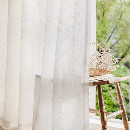 Rideau transparent en jacquard français à motif floral