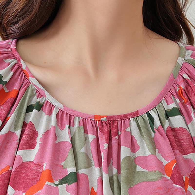 Ensemble de vêtements d'intérieur grande taille à imprimé floral et botanique