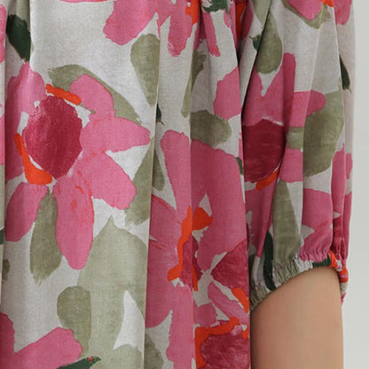 Ensemble de vêtements d'intérieur grande taille à imprimé floral et botanique