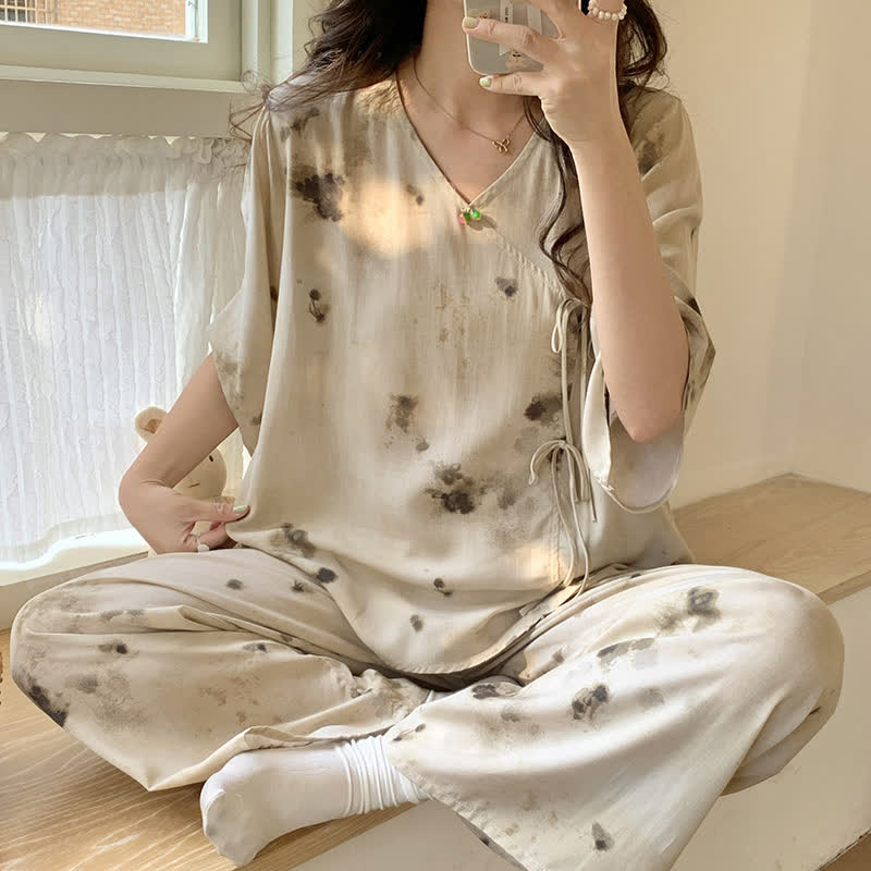 Ensemble de vêtements de détente Branch à manches midi et encre éclaboussée